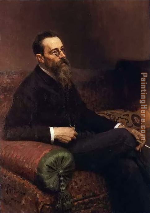 Portrait of the Composer Nikolay Rymsky-Korsakov painting - Il'ya Repin Portrait of the Composer Nikolay Rymsky-Korsakov art painting
